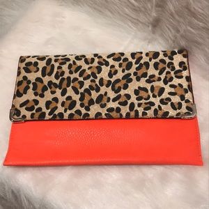 **Gently Used**  Vegan Leather and Leopard Clutch